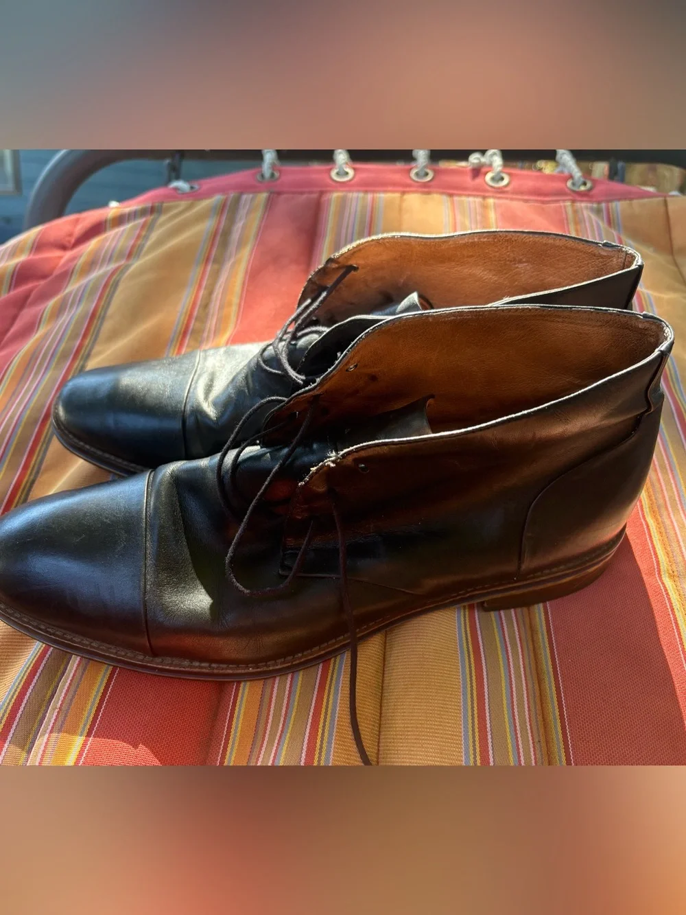 Johnston & Murphy Black Leather Lace-Up Ankle Boots